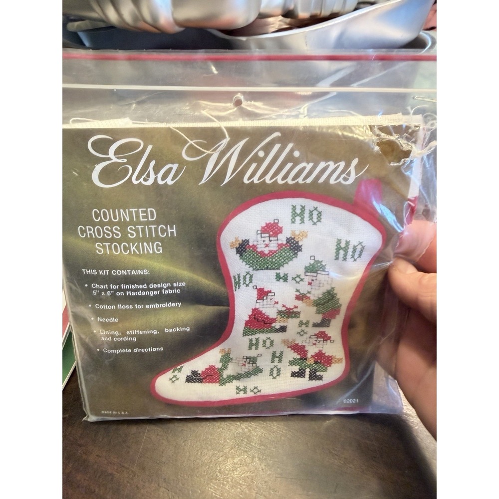 Elsa Williams Counted Cross Stitch Kit Stocking Santa Ho Ho Ho